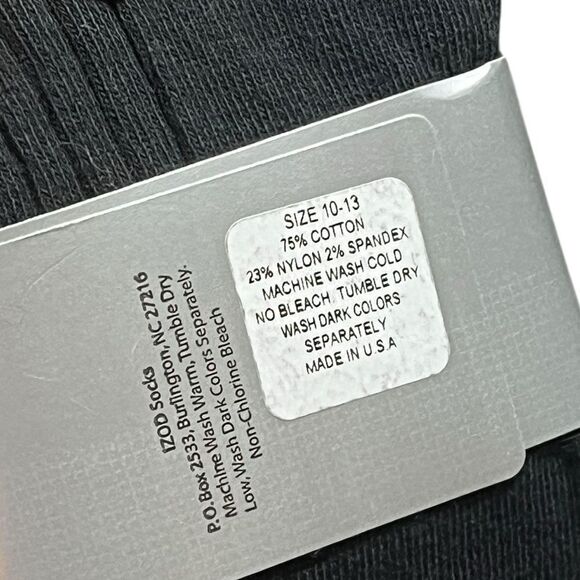 IZOD Men’s Black Socks, 2 Packs, Size L, Made In USA, NWT - Picture 6 of 6